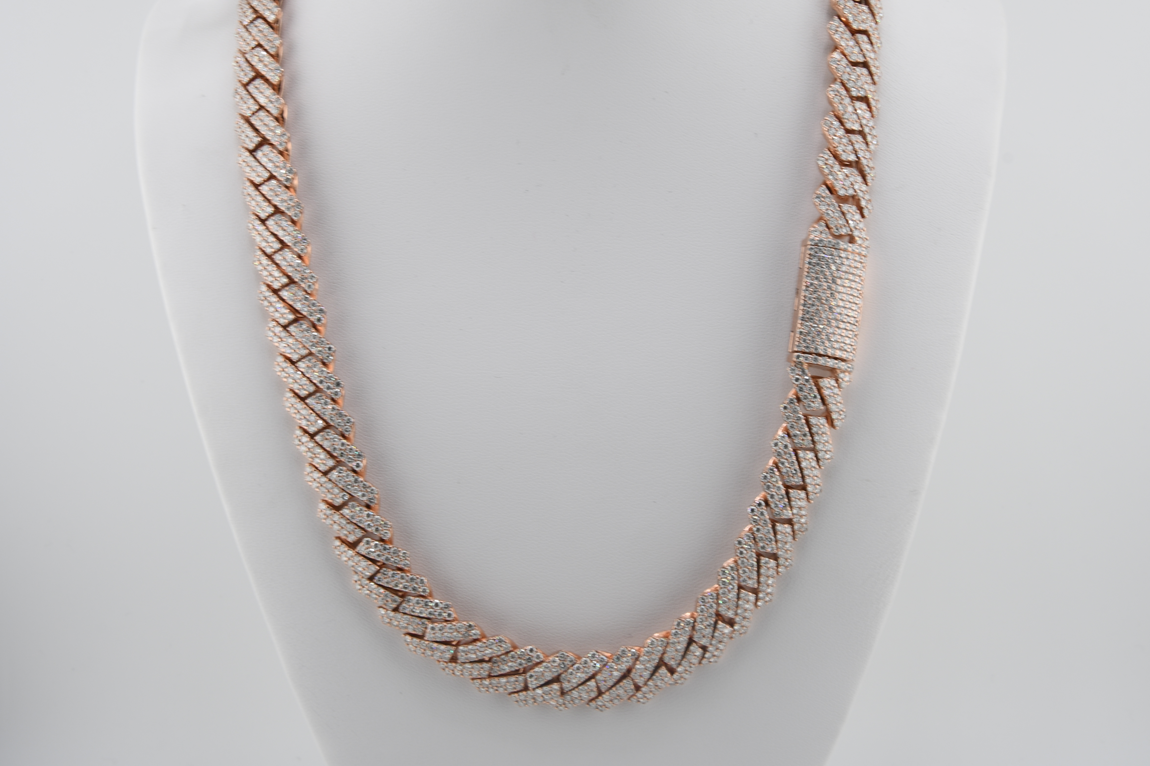 Rose Gold Diamond Cuban-Link Chain 14mm